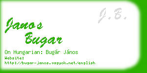 janos bugar business card